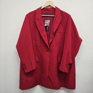 NWT Brooke Shields Plus Size Timeless Blazer Jacket Size 22W Red Office Holiday